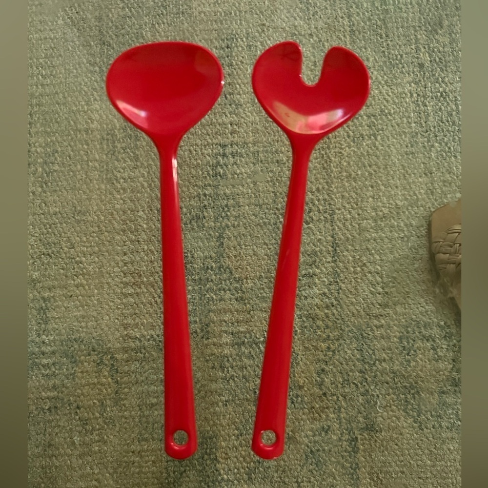 Rosti Mepal Melamine Red Salad Serving Utensils MCM Danish Design - Picture 6 of 8